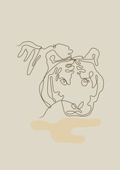 Tiger line art suitable for printing wall art