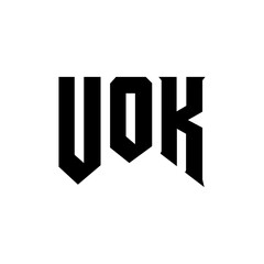 UOK letter logo design for technology company. UOK logo design black and white color combination. UOK logo, UOK vector, UOK design, UOK icon, UOK alphabet. UOK typography logo design.