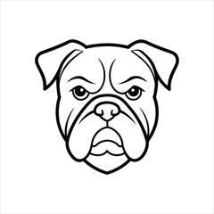  Fierce Bulldog Head Silhouette Modern Mascot Logo