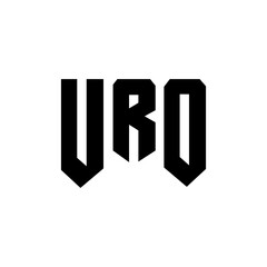 URO letter logo design for technology company. URO logo design black and white color combination. URO logo, URO vector, URO design, URO icon, URO alphabet. URO typography logo design.
