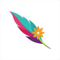 Fototapeta premium Flower Shaped Feather Icon for Creative Design Vector Art