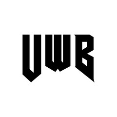 UWB letter logo design for technology company. UWB logo design black and white color combination. UWB logo, UWB vector, UWB design, UWB icon, UWB alphabet. UWB typography logo design.