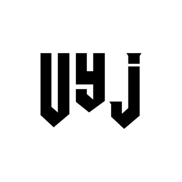 UYJ letter logo design for technology company. UYJ logo design black and white color combination. UYJ logo, UYJ vector, UYJ design, UYJ icon, UYJ alphabet. UYJ typography logo design.