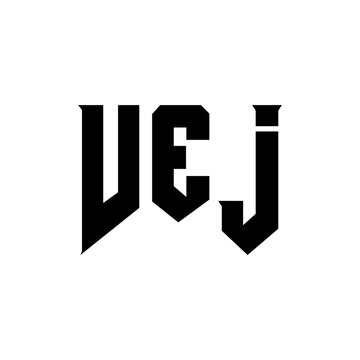 VEJ letter logo design for technology company. VEJ logo design black and white color combination. VEJ logo, VEJ vector, VEJ design, VEJ icon, VEJ alphabet. VEJ typography logo design.