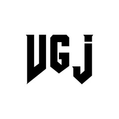 VGJ letter logo design for technology company. VGJ logo design black and white color combination. VGJ logo, VGJ vector, VGJ design, VGJ icon, VGJ alphabet. VGJ typography logo design.