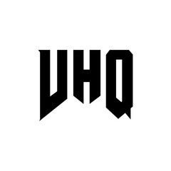 VHQ letter logo design for technology company. VHQ logo design black and white color combination. VHQ logo, VHQ vector, VHQ design, VHQ icon, VHQ alphabet. VHQ typography logo design.