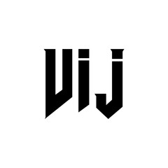 VIJ letter logo design for technology company. VIJ logo design black and white color combination. VIJ logo, VIJ vector, VIJ design, VIJ icon, VIJ alphabet. VIJ typography logo design.