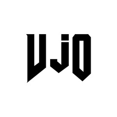 VJO letter logo design for technology company. VJO logo design black and white color combination. VJO logo, VJO vector, VJO design, VJO icon, VJO alphabet. VJO typography logo design.