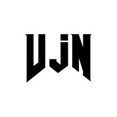 VJN letter logo design for technology company. VJN logo design black and white color combination. VJN logo, VJN vector, VJN design, VJN icon, VJN alphabet. VJN typography logo design.