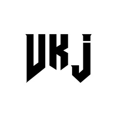 VKJ letter logo design for technology company. VKJ logo design black and white color combination. VKJ logo, VKJ vector, VKJ design, VKJ icon, VKJ alphabet. VKJ typography logo design.