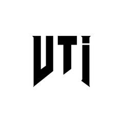 VTI letter logo design for technology company. VTI logo design black and white color combination. VTI logo, VTI vector, VTI design, VTI icon, VTI alphabet. VTI typography logo design.