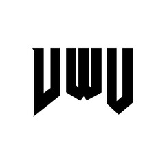 VWU letter logo design for technology company. VWU logo design black and white color combination. VWU logo, VWU vector, VWU design, VWU icon, VWU alphabet. VWU typography logo design.