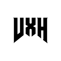 VXH letter logo design for technology company. VXH logo design black and white color combination. VXH logo, VXH vector, VXH design, VXH icon, VXH alphabet. VXH typography logo design.