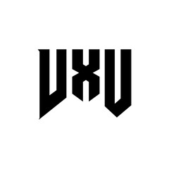 VXU letter logo design for technology company. VXU logo design black and white color combination. VXU logo, VXU vector, VXU design, VXU icon, VXU alphabet. VXU typography logo design.