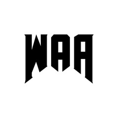 WAA letter logo design for technology company. WAA logo design black and white color combination. WAA logo, WAA vector, WAA design, WAA icon, WAA alphabet. WAA typography logo design.