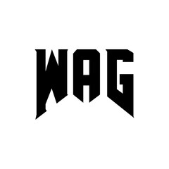 WAG letter logo design for technology company. WAG logo design black and white color combination. WAG logo, WAG vector, WAG design, WAG icon, WAG alphabet. WAG typography logo design.