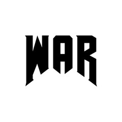 WAR letter logo design for technology company. WAR logo design black and white color combination. WAR logo, WAR vector, WAR design, WAR icon, WAR alphabet. WAR typography logo design.