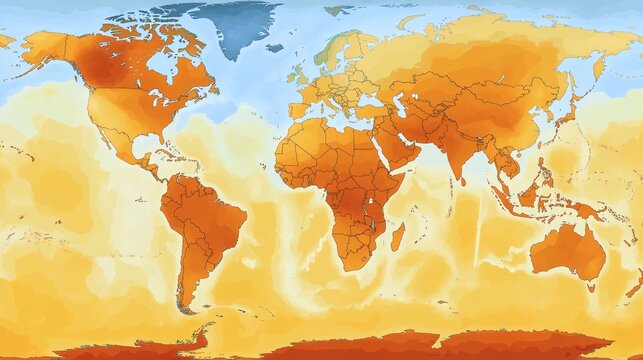 Global temperature map visualization world infographic climate data aerial view environmental trends