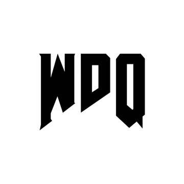 WDQ letter logo design for technology company. WDQ logo design black and white color combination. WDQ logo, WDQ vector, WDQ design, WDQ icon, WDQ alphabet. WDQ typography logo design.