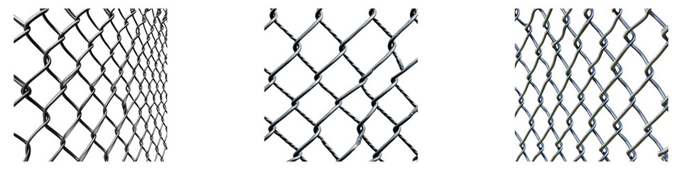 Fototapeta premium Arrangement of chain links Isolated on transparent background, PNG, Set of