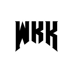 WKK letter logo design for technology company. WKK logo design black and white color combination. WKK logo, WKK vector, WKK design, WKK icon, WKK alphabet. WKK typography logo design.