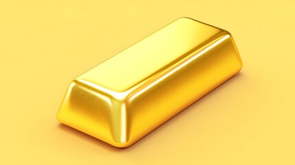 Gleaming Gold Bar on Minimalist Pastel Background