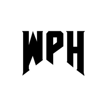 WPH letter logo design for technology company. WPH logo design black and white color combination. WPH logo, WPH vector, WPH design, WPH icon, WPH alphabet. WPH typography logo design.