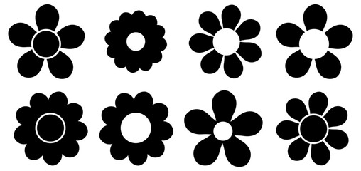 Flower Illustration Set Isolated On White