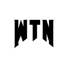 WTN letter logo design for technology company. WTN logo design black and white color combination. WTN logo, WTN vector, WTN design, WTN icon, WTN alphabet. WTN typography logo design.