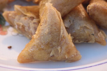 Briwat or Briouat Close Up, Traditional Moroccan Pastry
