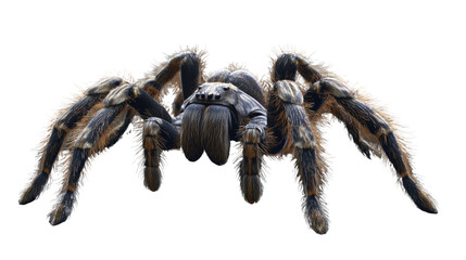 Wolf spider on transparent background