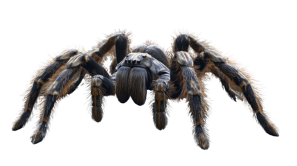 Wolf spider on transparent background