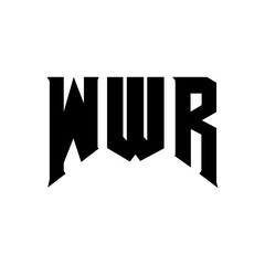 WWR letter logo design for technology company. WWR logo design black and white color combination. WWR logo, WWR vector, WWR design, WWR icon, WWR alphabet. WWR typography logo design.