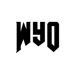 WYO letter logo design for technology company. WYO logo design black and white color combination. WYO logo, WYO vector, WYO design, WYO icon, WYO alphabet. WYO typography logo design.