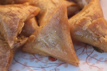Briwat or Briouat Close Up, Traditional Moroccan Pastry