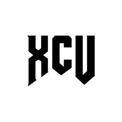 XCU letter logo design for technology company. XCU logo design black and white color combination. XCU logo, XCU vector, XCU design, XCU icon, XCU alphabet. XCU typography logo design.