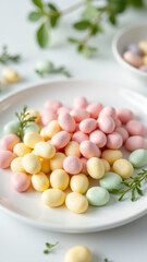 A collection of colorful, dye-free candies on a plate.
