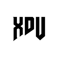 XDU letter logo design for technology company. XDU logo design black and white color combination. XDU logo, XDU vector, XDU design, XDU icon, XDU alphabet. XDU typography logo design.