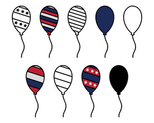 Set of Balloons Illustration Set Isolated on White