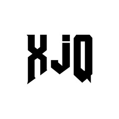 XJQ letter logo design for technology company. XJQ logo design black and white color combination. XJQ logo, XJQ vector, XJQ design, XJQ icon, XJQ alphabet. XJQ typography logo design.
