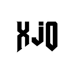 XJO letter logo design for technology company. XJO logo design black and white color combination. XJO logo, XJO vector, XJO design, XJO icon, XJO alphabet. XJO typography logo design.