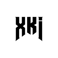 XKI letter logo design for technology company. XKI logo design black and white color combination. XKI logo, XKI vector, XKI design, XKI icon, XKI alphabet. XKI typography logo design.