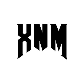 XNM letter logo design for technology company. XNM logo design black and white color combination. XNM logo, XNM vector, XNM design, XNM icon, XNM alphabet. XNM typography logo design.