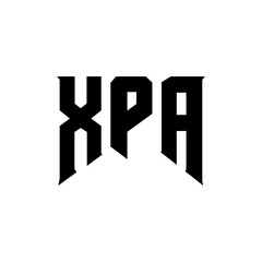 XPA letter logo design for technology company. XPA logo design black and white color combination. XPA logo, XPA vector, XPA design, XPA icon, XPA alphabet. XPA typography logo design.