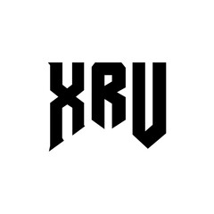 XRU letter logo design for technology company. XRU logo design black and white color combination. XRU logo, XRU vector, XRU design, XRU icon, XRU alphabet. XRU typography logo design.