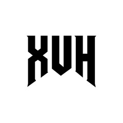 XUH letter logo design for technology company. XUH logo design black and white color combination. XUH logo, XUH vector, XUH design, XUH icon, XUH alphabet. XUH typography logo design.