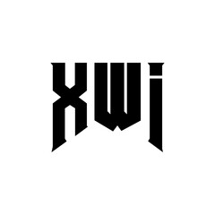 XWI letter logo design for technology company. XWI logo design black and white color combination. XWI logo, XWI vector, XWI design, XWI icon, XWI alphabet. XWI typography logo design.