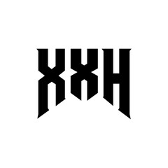 XXH letter logo design for technology company. XXH logo design black and white color combination. XXH logo, XXH vector, XXH design, XXH icon, XXH alphabet. XXH typography logo design.