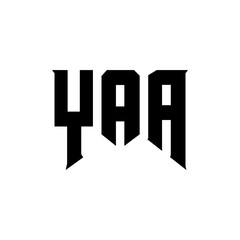 YAA letter logo design for technology company. YAA logo design black and white color combination. YAA logo, YAA vector, YAA design, YAA icon, YAA alphabet. YAA typography logo design.