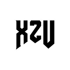 XZU letter logo design for technology company. XZU logo design black and white color combination. XZU logo, XZU vector, XZU design, XZU icon, XZU alphabet. XZU typography logo design.